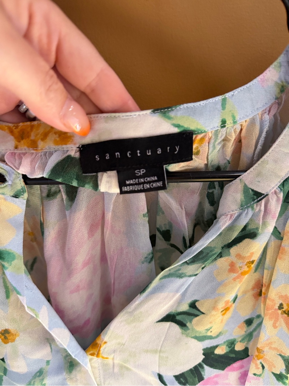 Anthropologie Sanctuary Sheer Floral Button Blouse - NWOT- Never Worn - Picture 4 of 5